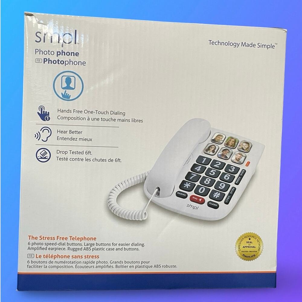 SMPL Photo Phone 56010 Big Button Amplified Corded Landline Senior Open Box